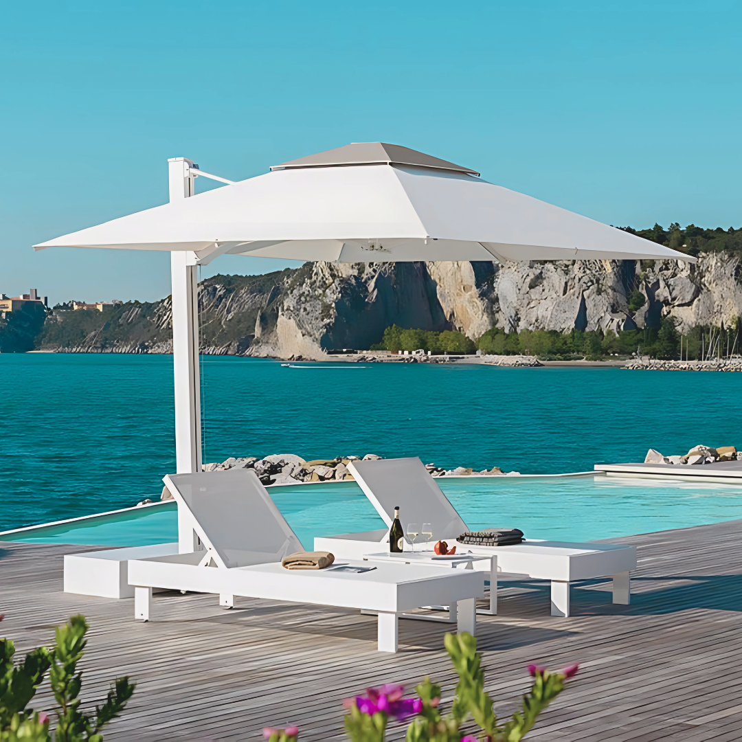 Diomede retractable arm umbrella
