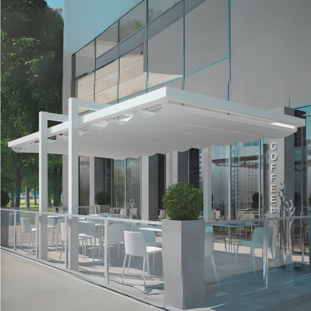 Cantilevered pergola with sliding roof Albatro