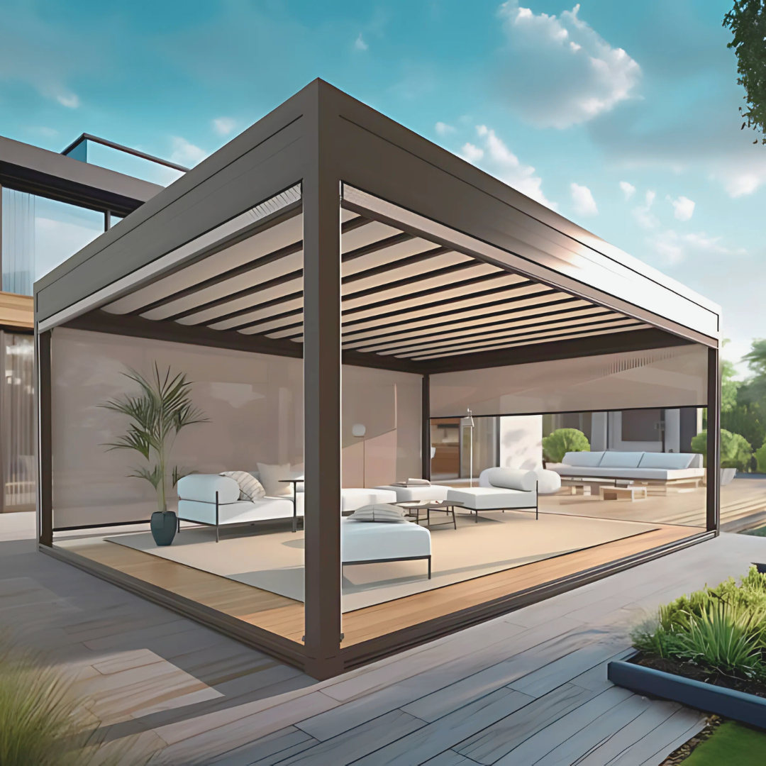 Arcadia K - the pergola with sliding PVC cover