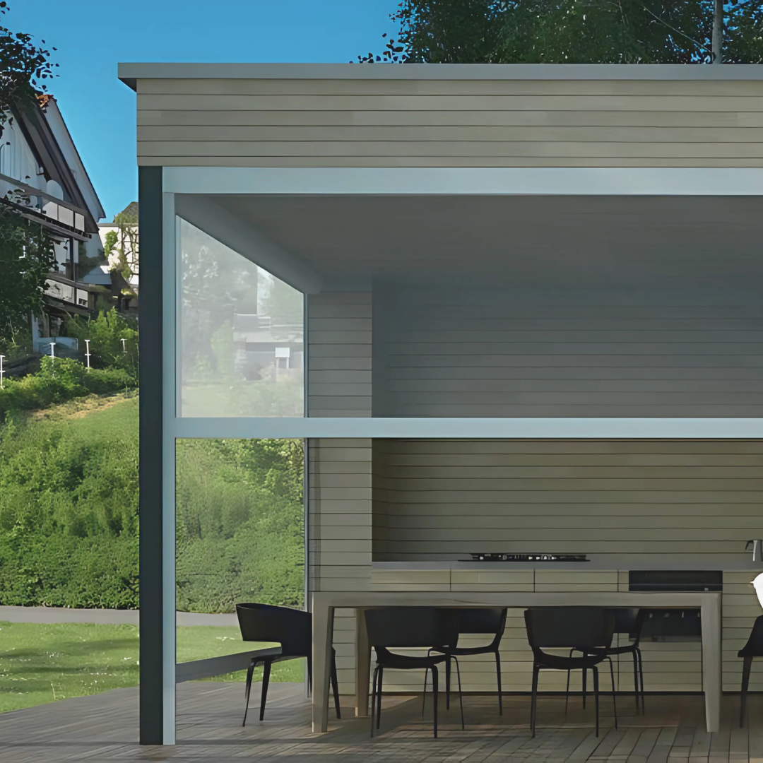 Zip Ermetik curtain with Crystal fabric - Maximum transparency, glass effect