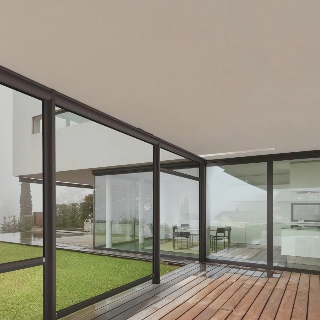 Zip Ermetik curtain with Crystal fabric - Maximum transparency, glass effect